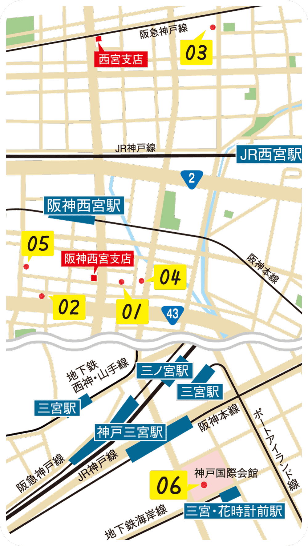 阪神西宮駅周辺地図