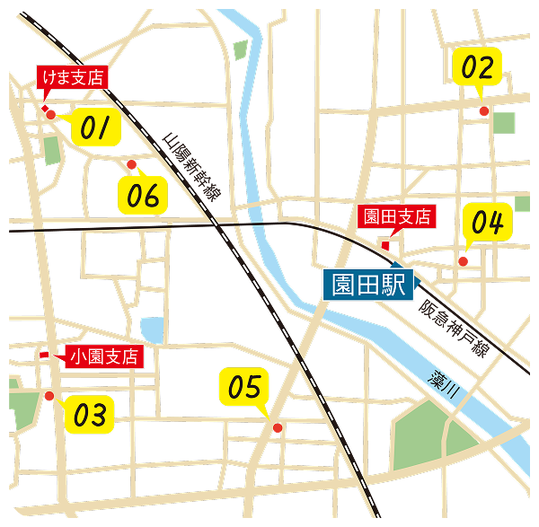 阪急園田駅周辺地図