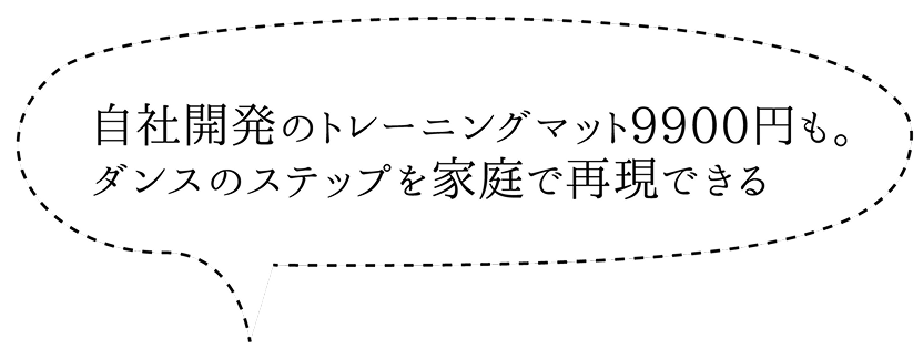 自社開発のトレーニングマット9900円も。ダンスのステップを家庭で再現できる