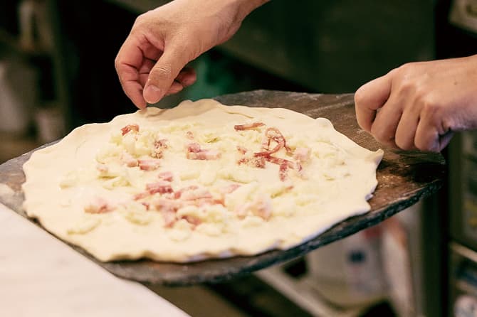 ピザを作る工程